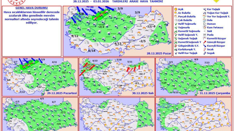 Kocaeli için kuvvetli kar yağışı uyarısı!