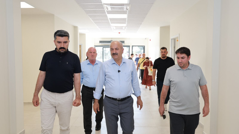 Başkan Büyükgöz Geçici Kaymakamlık Hizmet Binasında İncelemelerde Bulundu