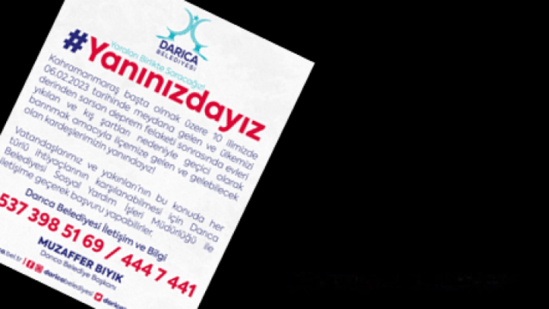 Darıca Belediyesi Depremzedeler İçin Sosyal Yardım Hattı Oluşturdu
