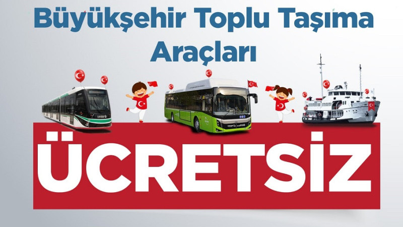 Kocaeli’nde 23 Nisan’da ulaşım ücretsiz