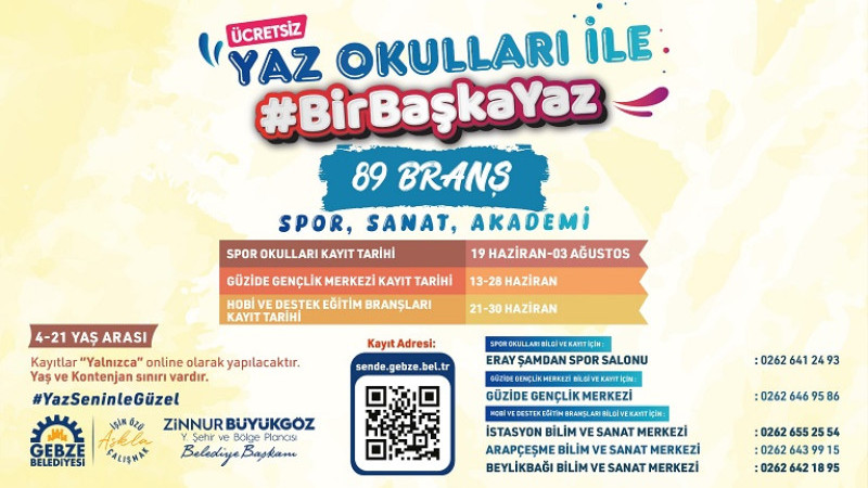 Gebze Belediyesi Yaz Spor Okulları Kayıtları Başladı
