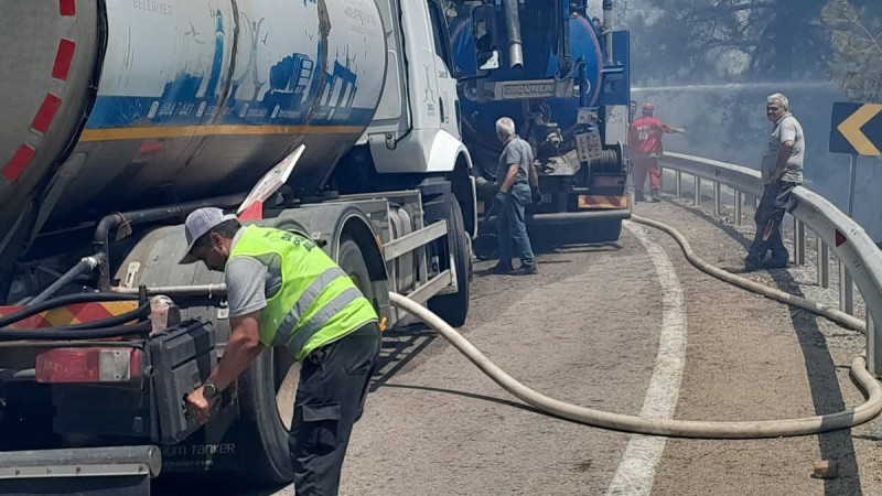 Darıca Bursa'daki Yangına Yardıma Koştu