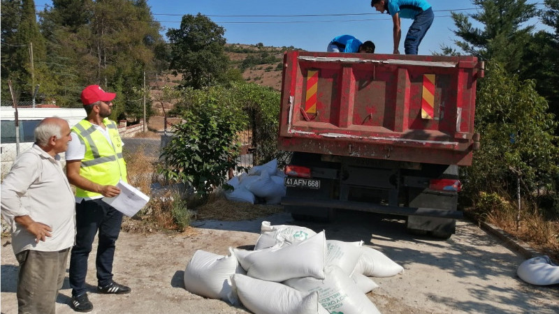 Kocaeli'de üreticiye tavuk yemi ve ekipman desteği